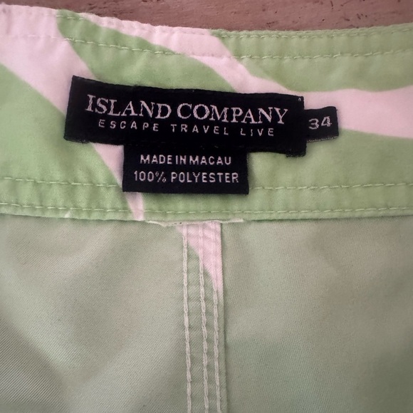 ISLAND COMPANY Board Shorts Men’s SZ 34 Green Drawstring Pockets Swimwear EUC - Picture 8 of 11